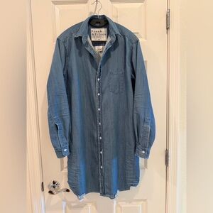 Frank & Eileen Denim Button-Down Dress Shirt in Blue - Size XS